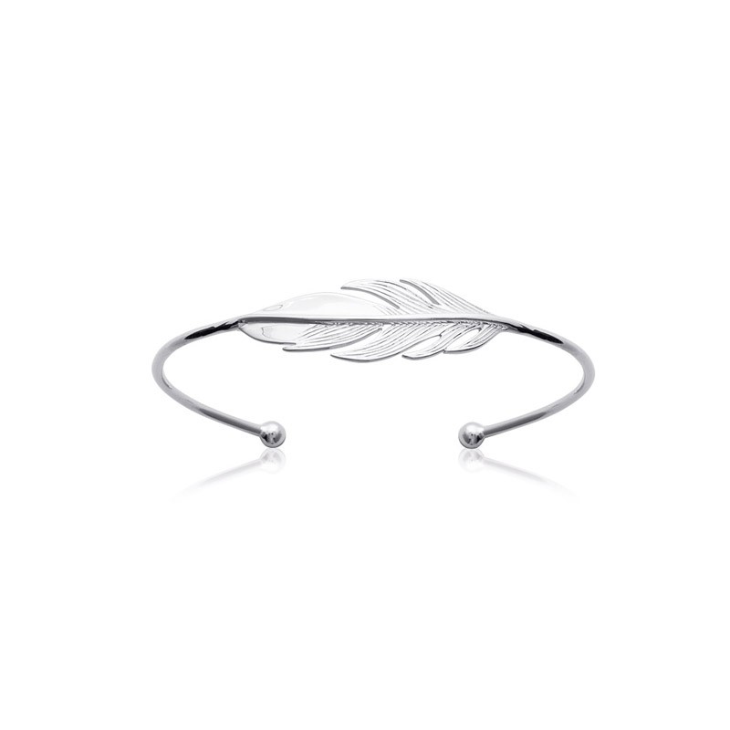 Bracelet rigide Carador motif plumes en pargent 925/000