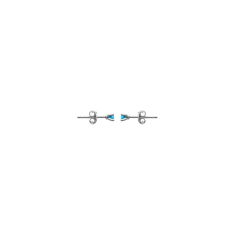 Boucles d'oreilles Carador pierre turquoise 3 mm en argent 925/000