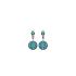 Boucles d'oreilles et dessous de lobe Carador pavage turquoise en argent 925/000