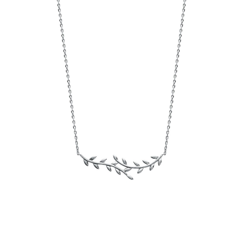 Collier Carador motif laurier en argent 925/000