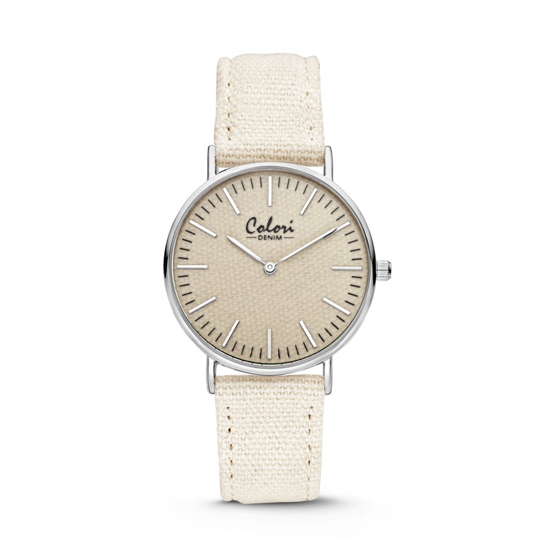 Montre Colori Denin bracelet tissu beige 5-COL416