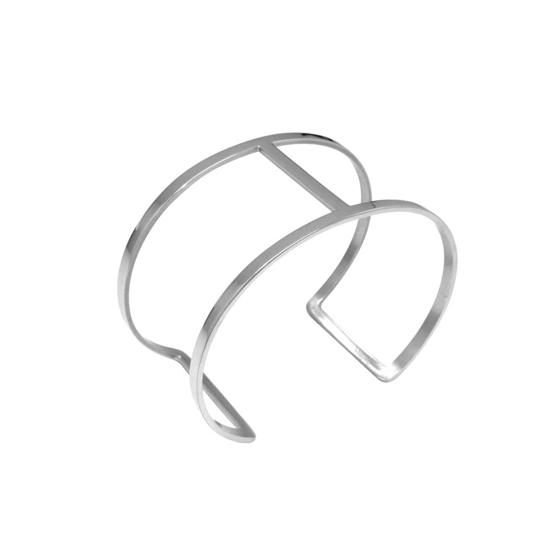 Bracelet Amporelle jonc double en acier argenté G-BST2144_STEEL
