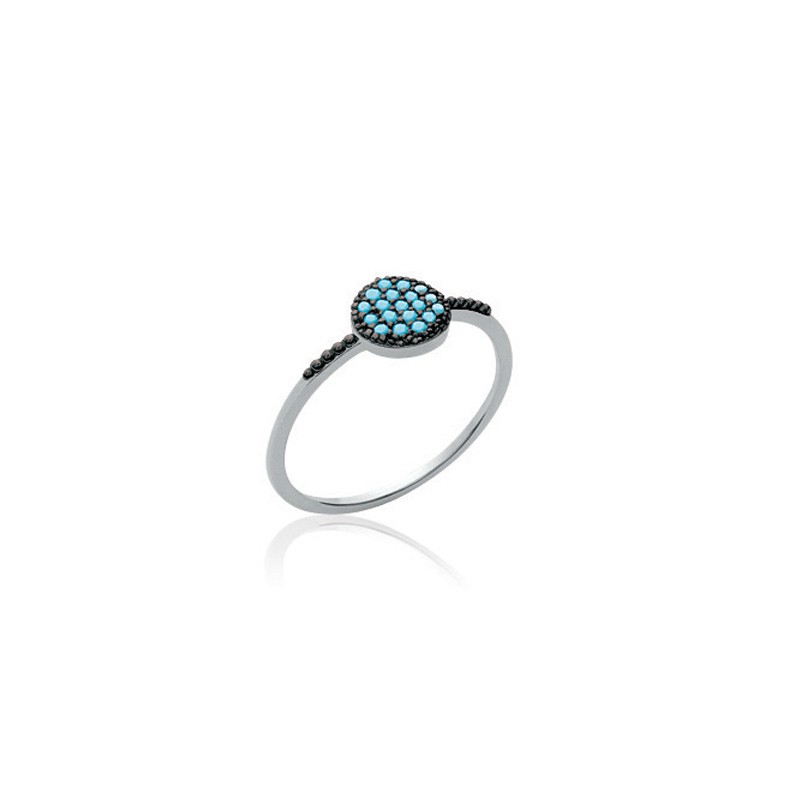 Bague Carador pavage turquoise en argent 925/000