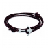 Bracelet Phebus cordon tissu noir et rouge, fermoir ancure acier 35-0848