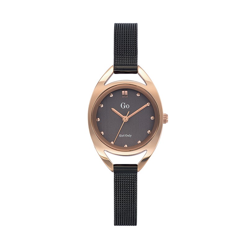 Montre Go Girl Only dorée rose maille milanaise grise 695985