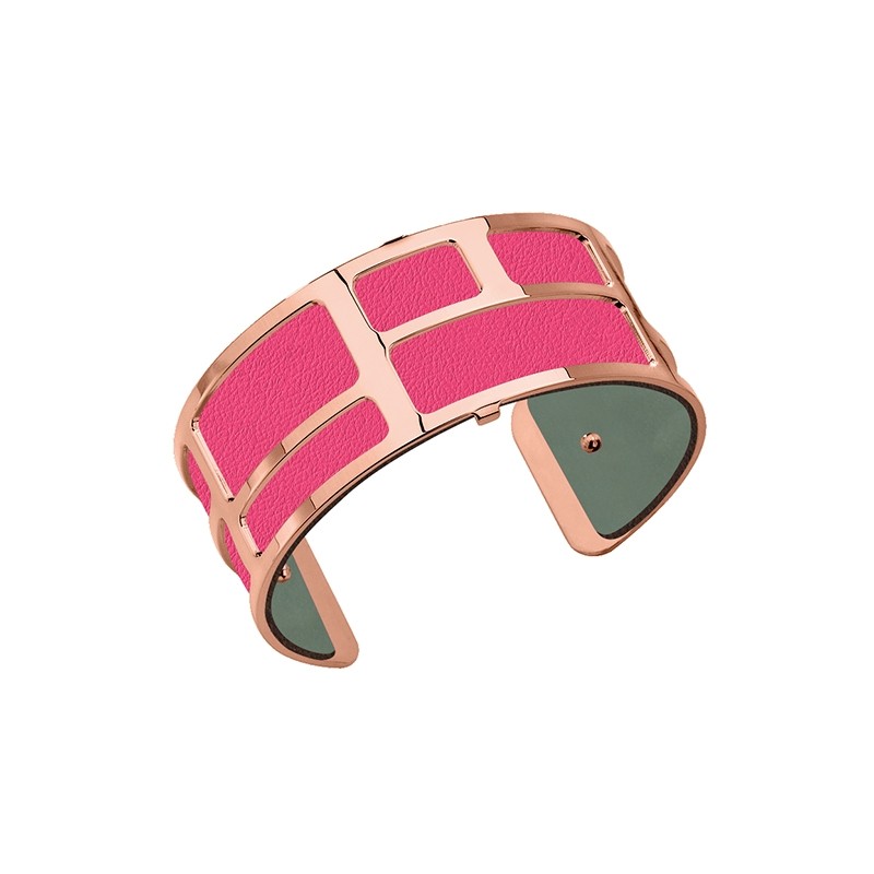 Cuir les Georgettes Medium fuchsia/kaki