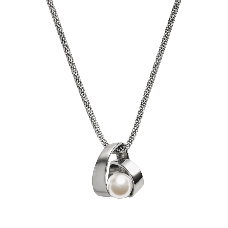 Collier Skagen Agnethe acier et perle blanche SKJ0749040