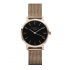 Montre Rosefield Femme doré rose acier cadran noir TBR-T59