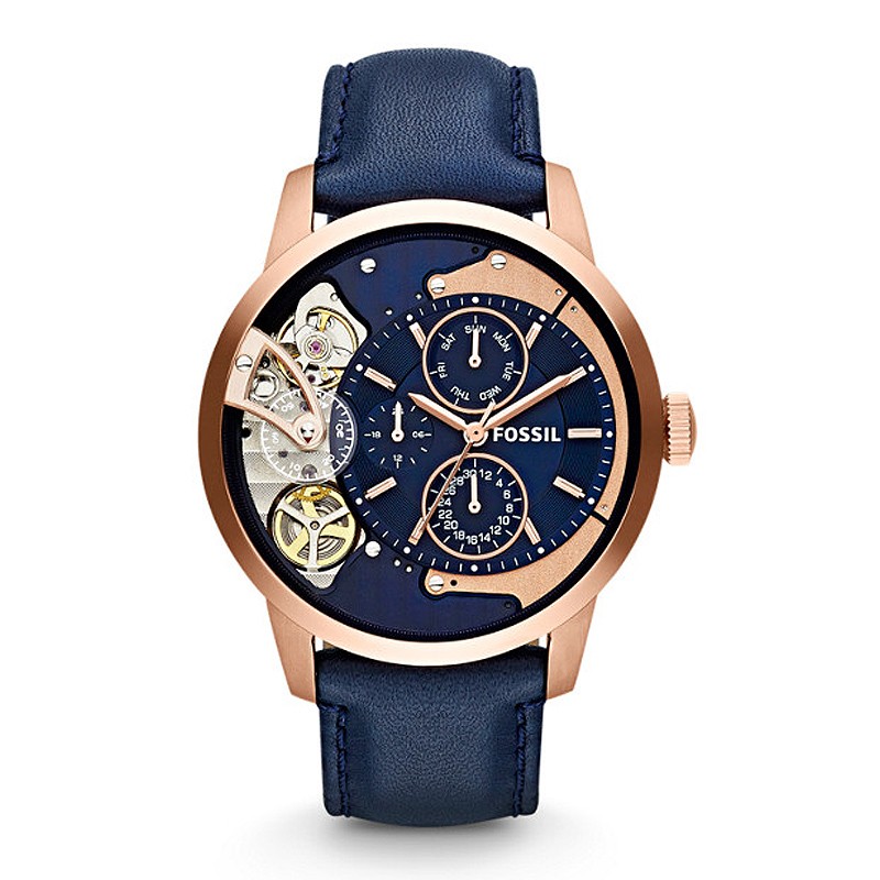 Montre Homme Fossil Townsman multifonction cuir bleu ME1138