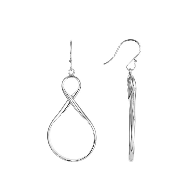Boucles d'oreilles Amporelle boucle en acier argenté LWB3224-N