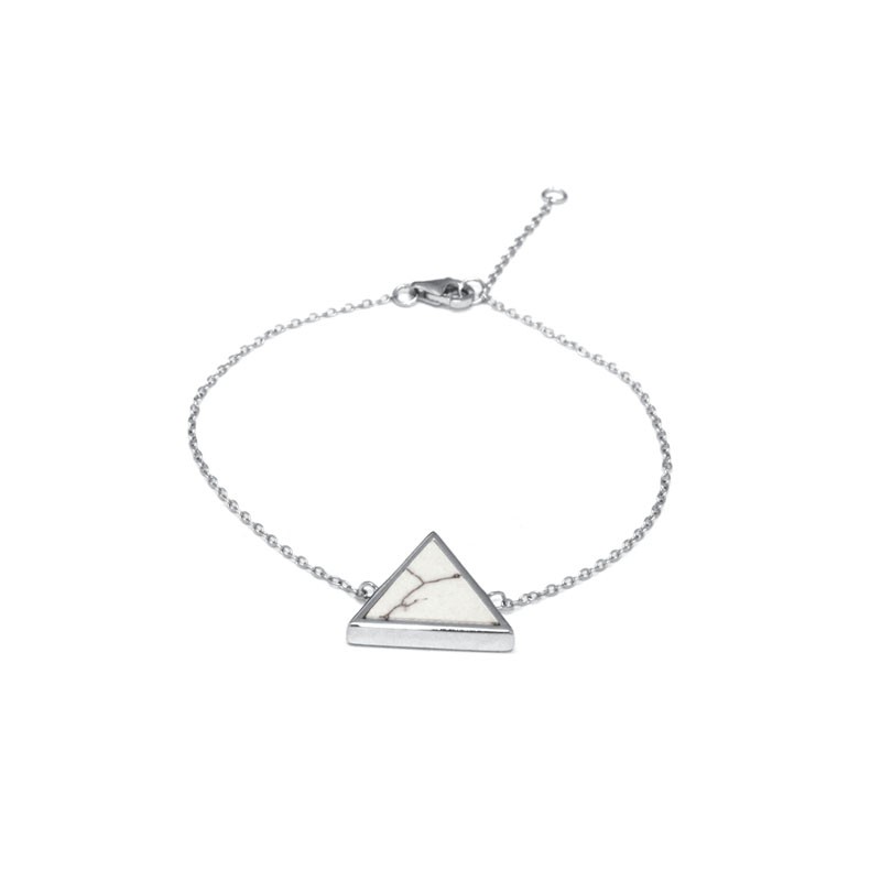 Bracelet Silver Pop motif triangle en Argent 925/000 et Howlite