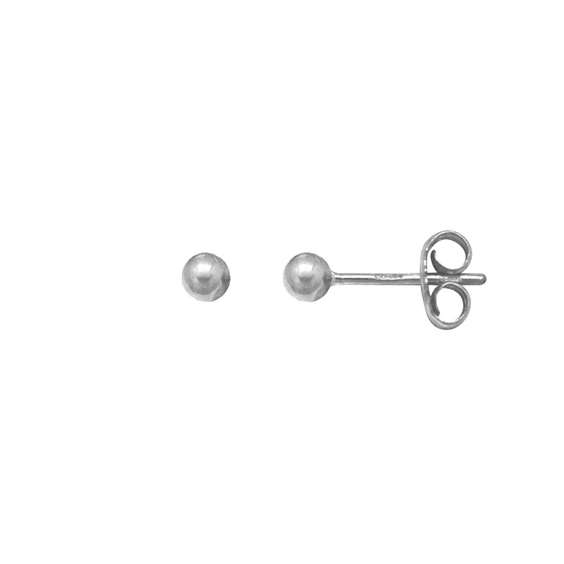 Boucles d'oreilles Carador boule 3 mm en or blanc 375/000