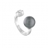 Bague ouverte Guess acier, crisral et perle grise UBR82021-54