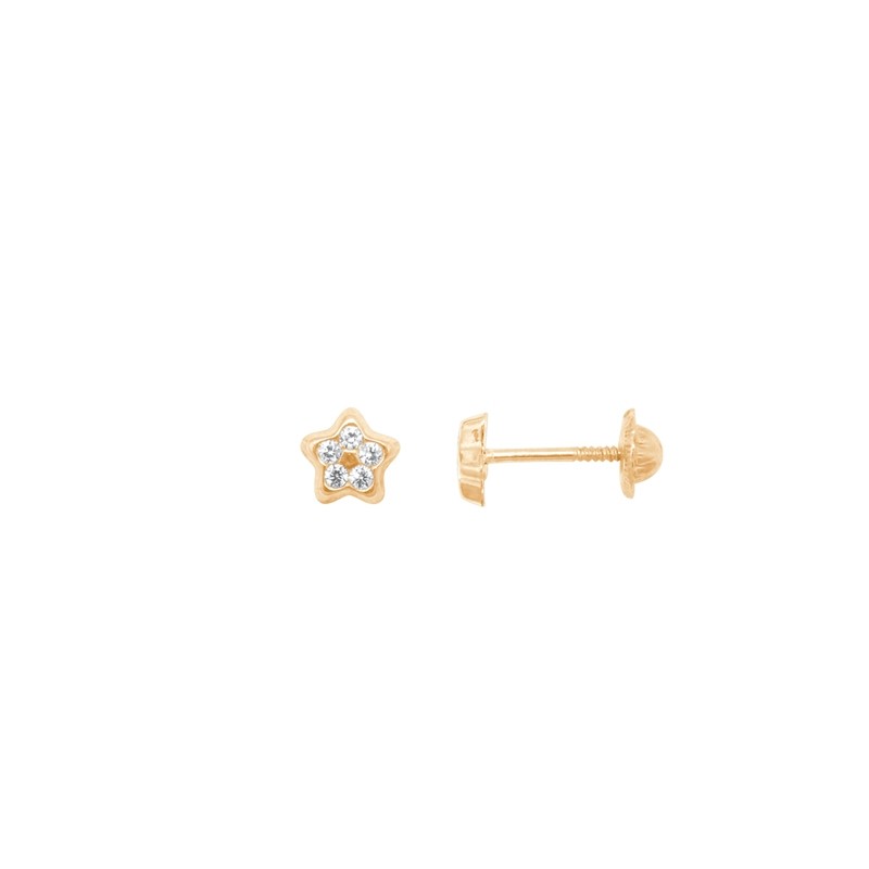 Boucles d'oreilles enfant Carador étoile or jaune 375/000 et oxydes de zirconium
