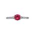 Bague Carador solitaire fantaisie argent 925/000, oxydes de zirconium et pierre rouge