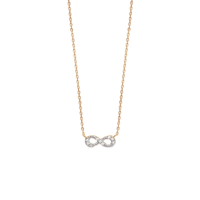 collier Carador collection Happy motif infini plaqué or et oxydes de zirconium