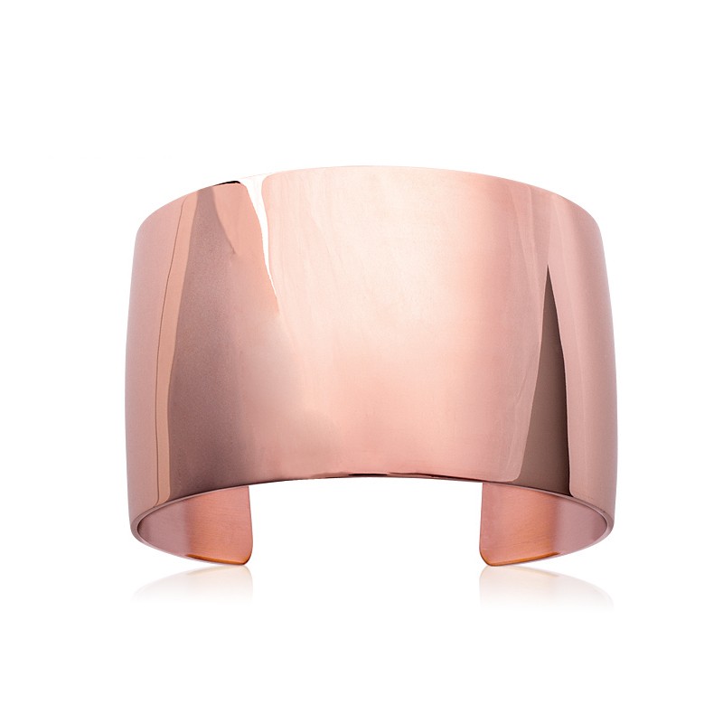 Bracelet manchette Carador fantaisie en acier doré rose