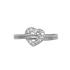 Bague Carador fantaisie cœur argent 925/000 et oxydes de zirconium