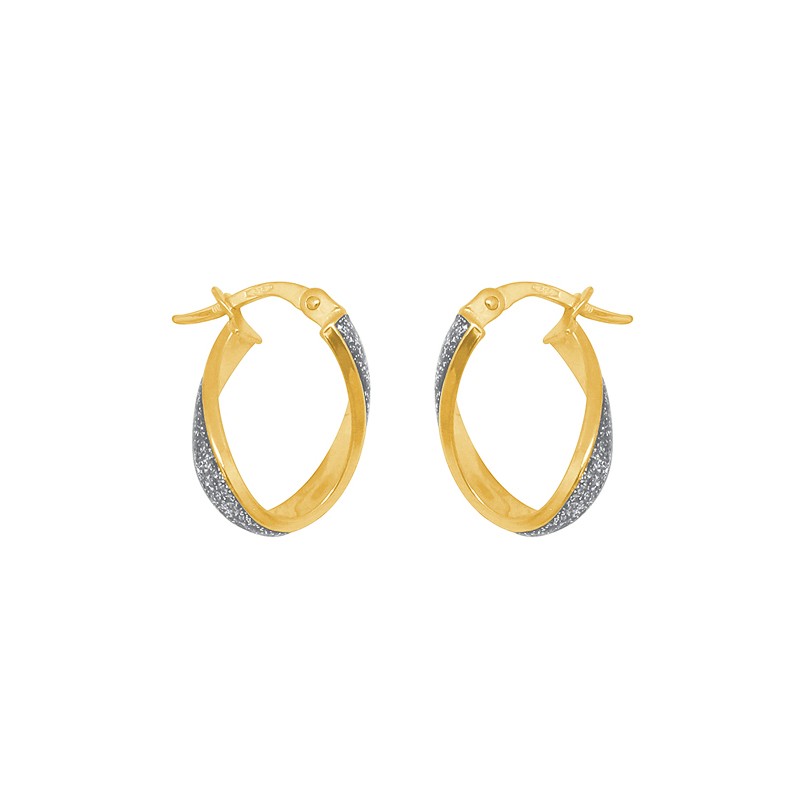 Boucles d'oreilles créoles torsadées Carador Glitter or jaune 375/000