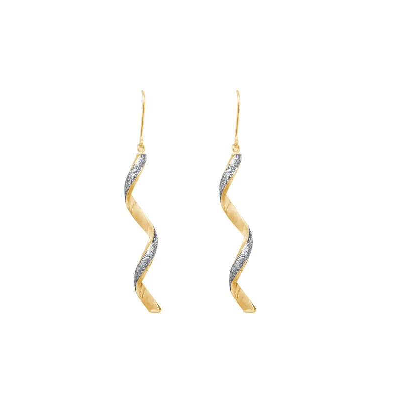 Boucles d'oreilles Carador pendantes torsadées Glitter or jaune 375/000