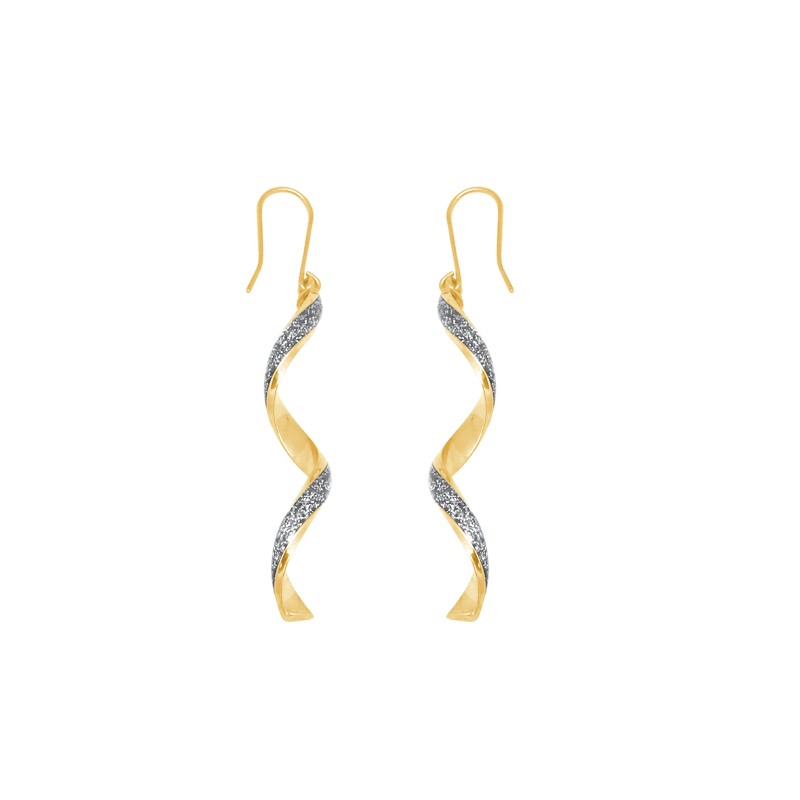 Boucles d'oreilles Carador pendantes torsadées Glitter or jaune 375/000