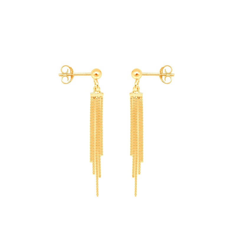 Boucles d'oreilles Carador pendantes maille vénitienne or jaune 375/000