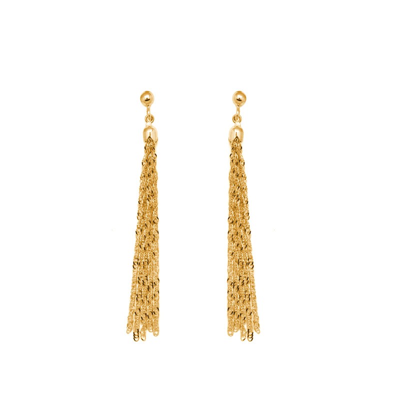 Boucles d'oreilles Carador pendantes pompon or jaune 375/000