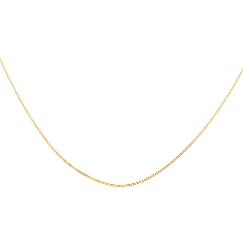 Chaine Carador maille forçat diamantée 0,09 mm en or blanc 375/000, longueur 50 cm