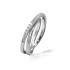 Bague femme Carador double anneau décalé argent 925/000 et oxydes de zirconium