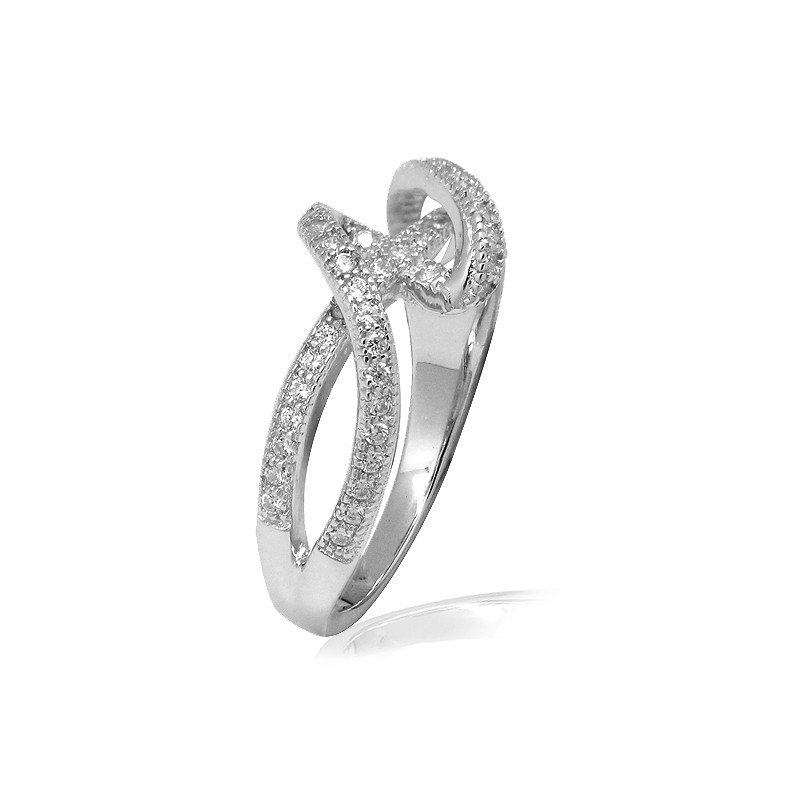 Bague femme Carador vague argent 925/000 et oxydes de zirconium