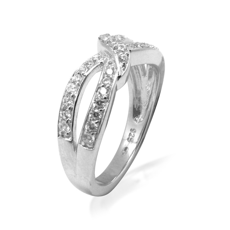Bague Femme Carador classique croisée argent 925/000 et oxydes de zirconium