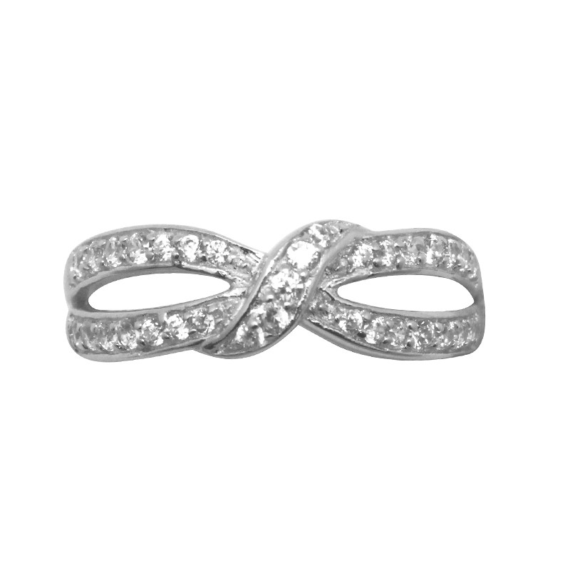 Bague Femme Carador classique croisée argent 925/000 et oxydes de zirconium