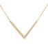Collier femme Carador forme V empierrée d'oxydes de zirconium, plaqué or