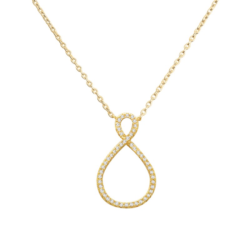 Collier femme Carador boucles plaqué or et oxydes de zirconium