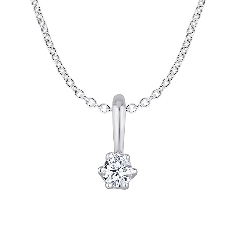 Collier femme Carador or blanc 375/000 diamant 0.06 