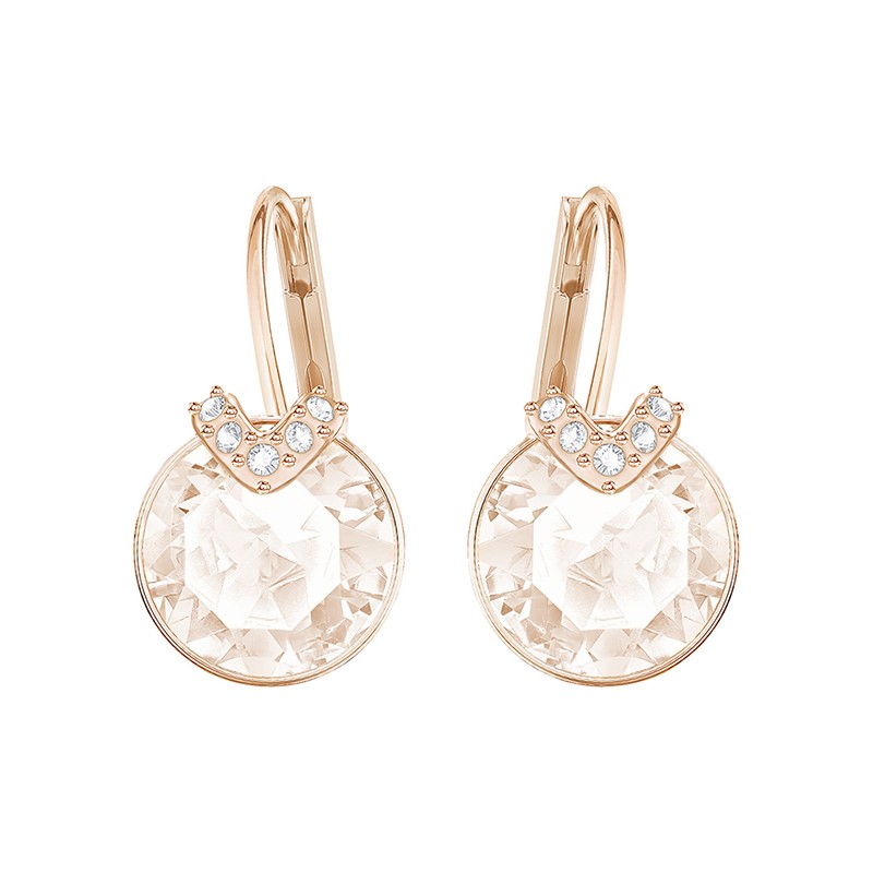 Boucles d'oreilles Swarovski Bella V dorées rose et cristal rose 5299318
