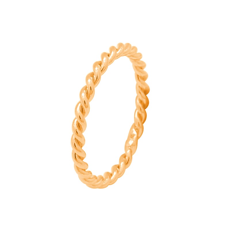 Bague Femme Carador anneau torsadé plaqué or