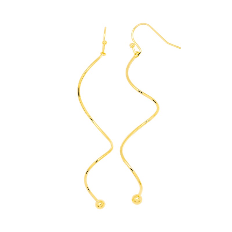 Boucles d'oreilles pendante Carador tourbillon plaqué or