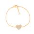 Bracelet souple Carador cœur empierré d'oxydes de zirconium en plaqué or