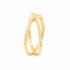 Bague Femme Carador croisée plaqué or et oxydes de zirconium
