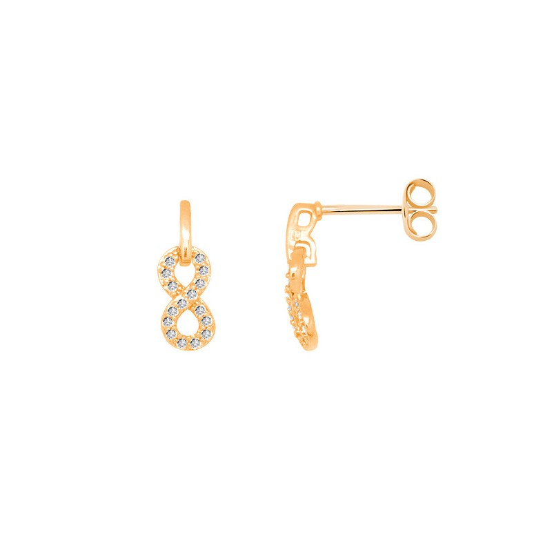 Boucles d'oreilles Carador motif infini et bélière