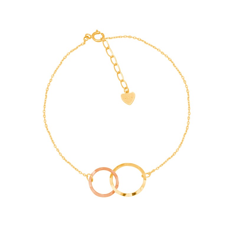 Bracelet Carador Femme Or jaune et rose 375/000e anneaux