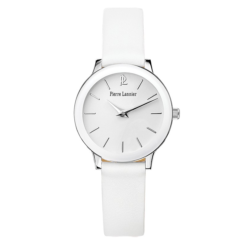 Montre Pierre Lannier femme bracelet cuir blanc 019K600
