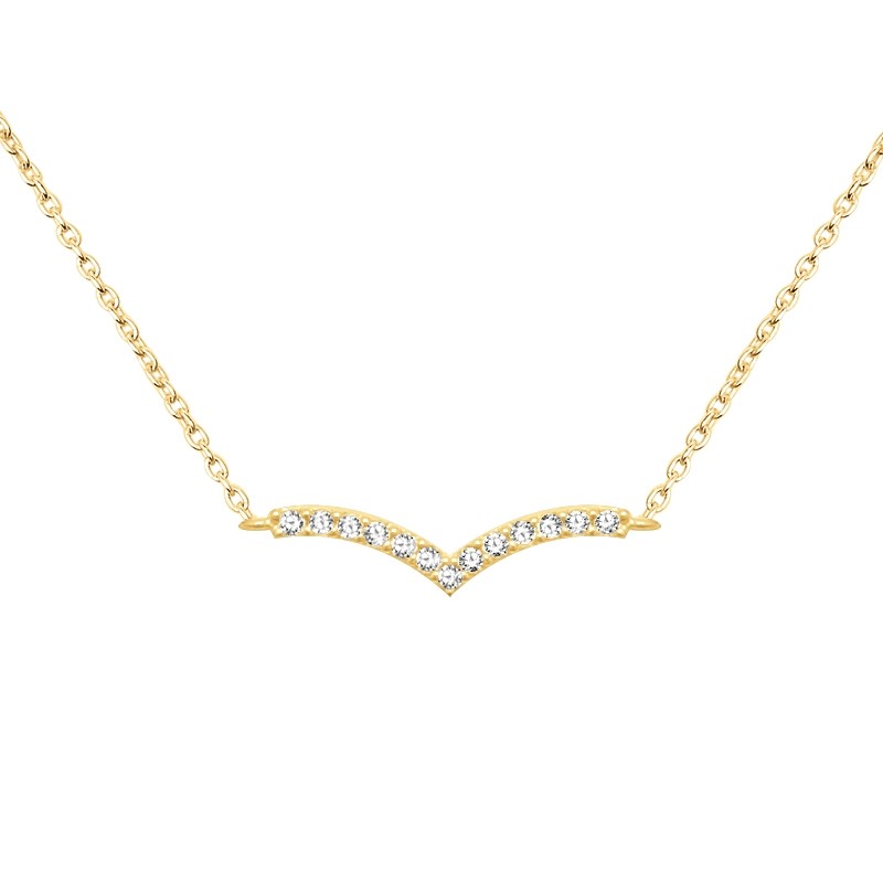 Collier CARADOR Femme Or jaune 375/000e pavage zircons