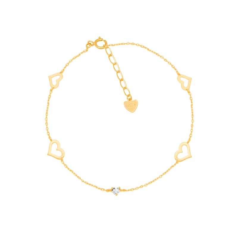 Bracelet CARADOR Or jaune 375/000e farandole de coeurs