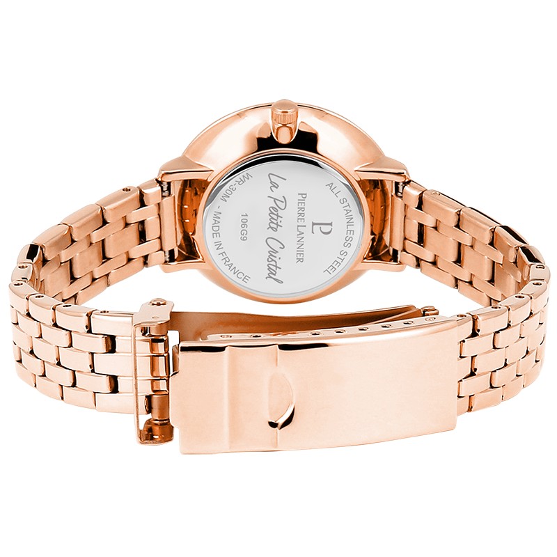 Montre Pierre Lannier "La Petite Cristal" acier doré rose 106G909