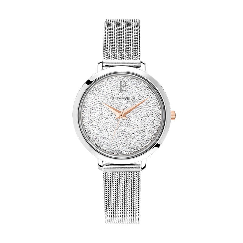 Montre Pierre Lannier "La Petite Cristal" milanaise argentée 107J608