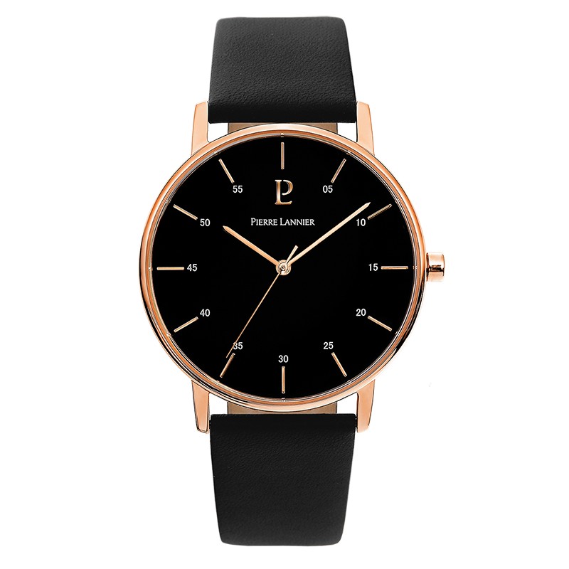 Montre Homme Pierre LANNIER ELEGANCE STYLE cuir noir 203F033