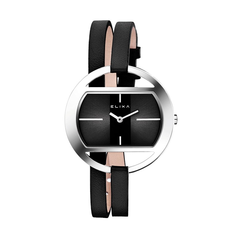 Montre femme Elixa Finesse cuir noir E129-L514