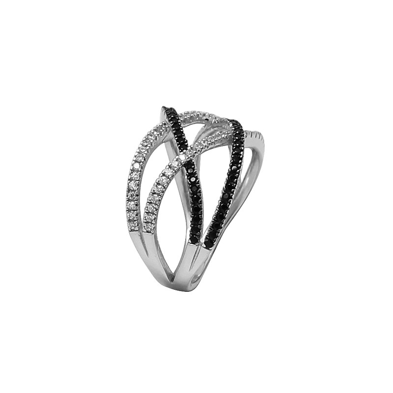 Bague Carador Argent 925/000e Oxydes bicolores